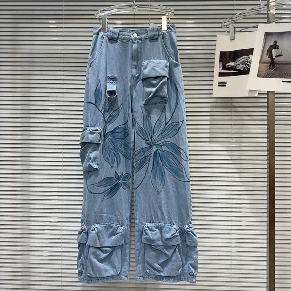 Jeans femminile prepomp 2024 collezione estiva stampata floreale multische