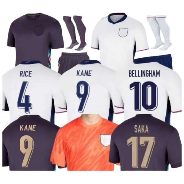 2024 Maglie da calcio maschile in Inghilterra Rice Bellingham Henderson Rashford Foden Gallagher Maddison Toney24 25 Fan da calcio per bambini