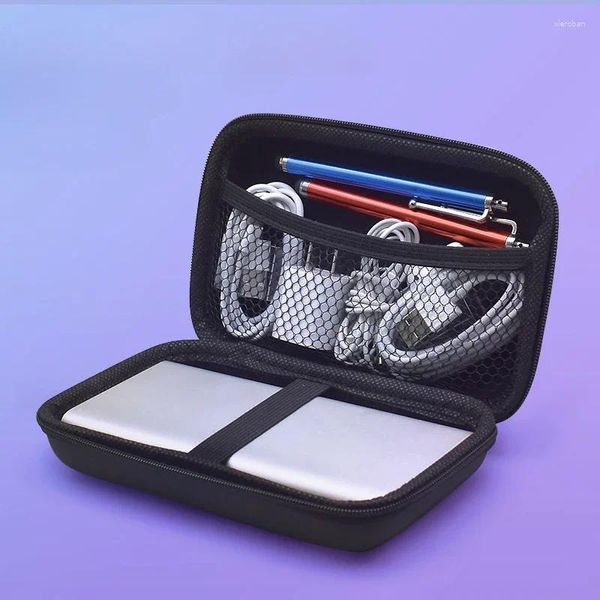 Stume da stoccaggio Mini borsa Eva Eva impermeabile auricolare bluetooth Travel cavi per cavo organizzante Container cerniera Nita Black Case