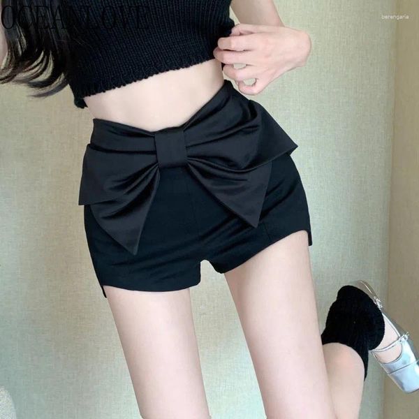 Женские шорты Oceanlove Big Bow Mujer Patchwork нерегулярные твердые сексуальные женские брюки корейская мода высокая талия в ретро -панталоне Cortos
