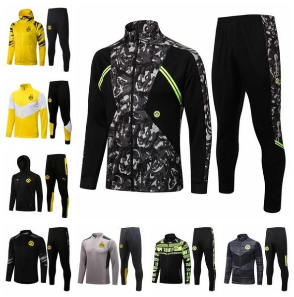 2223 NUOVI BVB Dortmund Falf Long Ziunta con cerniera Studi di allenamento per jogging Set Football Soccer Maglie Kit Chandal Sopravvissuto9146963