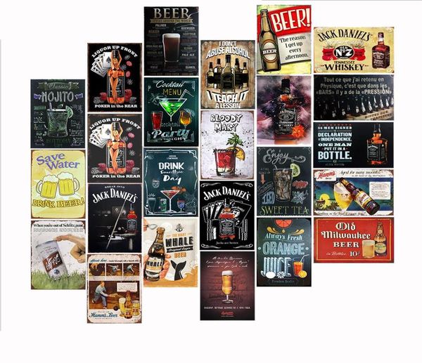 Save Drink Beer Wine Serie Vintage Tin Signs Bar Pub Restaurant Wandkunstplatten Malerei Poster Home Decer Metal Plaques Eisen Sig8074747