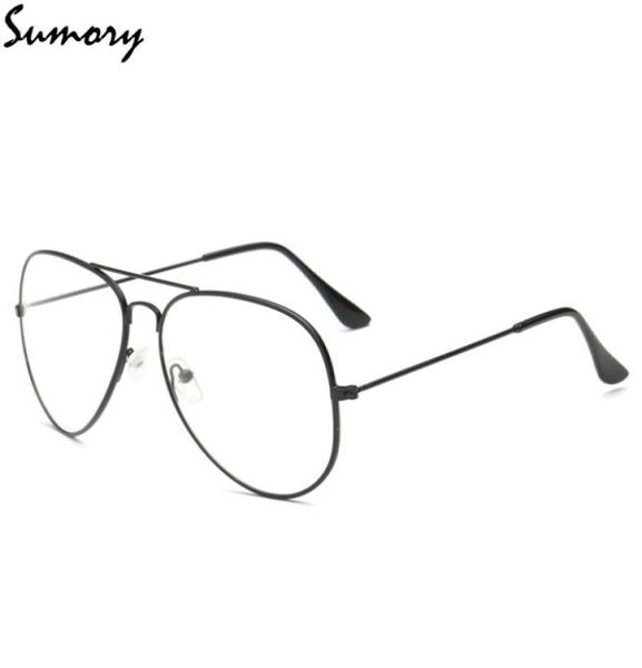 Moda Pilot Gözlükler Çerçeve Düz Gözlük Kadın Erkekler Vintage Marka Clear Inder Gözlük Alaşım Çerçeve Unisex Gözlük Yüksek Kalite5917341