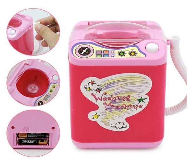 Mini Electric Simulation Washing Machine Toy Makeup Puff Electric para limpar pequenos pincéis de limpeza ferramenta cosmética Fast Ship6201831