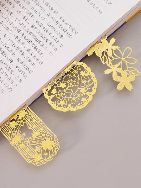 Peças estilos de cerejeira aleatória padronizar metal markmark clássico cultura chinesa originalidade papelaria mini