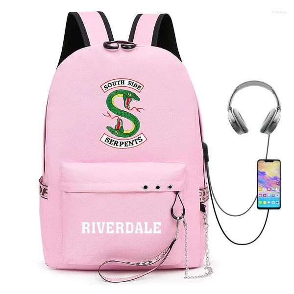 Backpack Mody Youthful School Bags Unissex Riverdale Travel Usb Recarregável Oxford Waterproof Notebook Mochilas de ombro