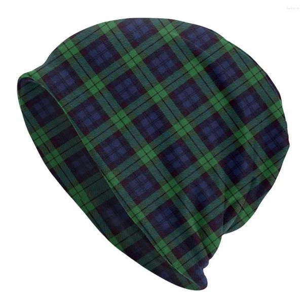 Berets Skullies Beanies Caps Green e Black Plaid Scottish Military Tartan Hat Thin Hat Autumn Bonnet Hats Men Momente Hip Hop Cap