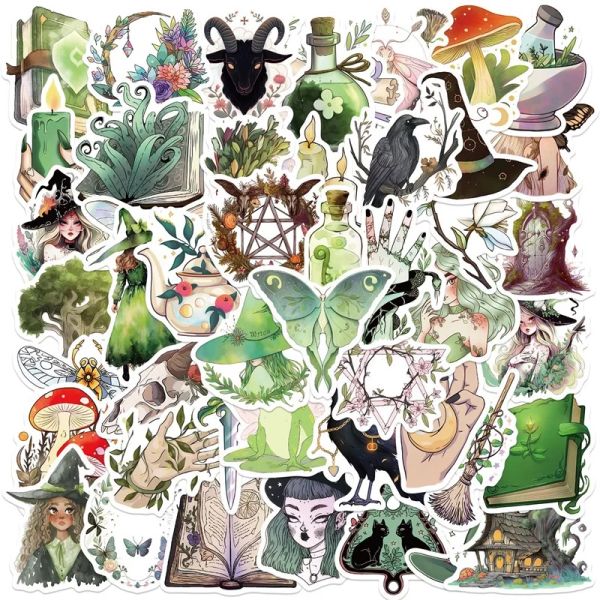 10/30/50pcs Kawaii Forest Witch Decoration Scrapbooking PVC Adesivo Astetico ESPETTAMENTO Corea di articoli di cancelleria per bambini