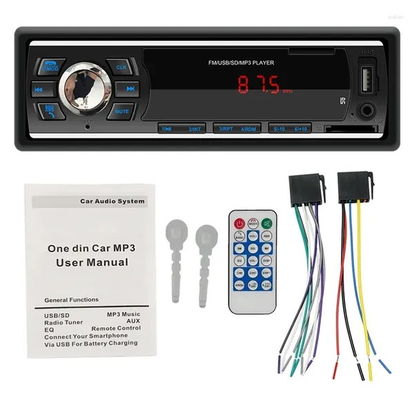 Organizador de carros 1 DIN estéreo Audio Automotivo Bluetooth com USB USB/SD/AUX Card FM mp3 player PC Tipo: ISO-6249