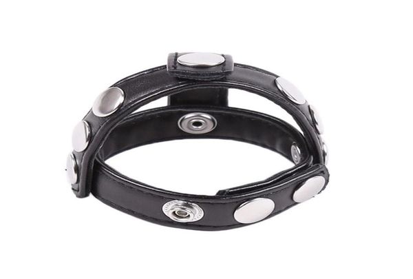 BDSM Bondage Sex Cock anéis de couro Rings Penis Man Anel Ring Ball Great Scrotum Belt Fetish Erotic Sex Toys para MEN4140179