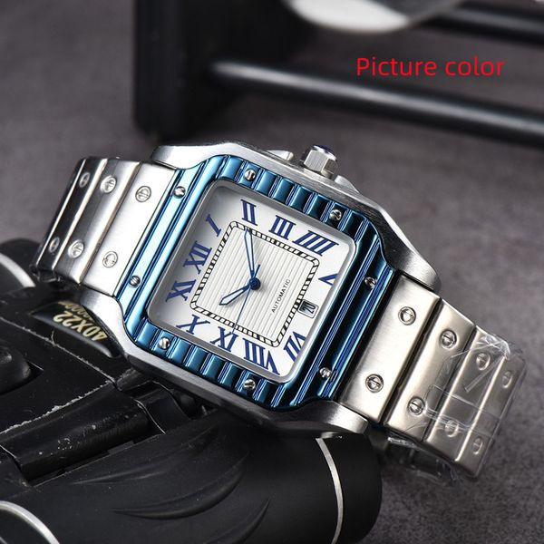 Cart Frist Watches for Men 2024 Мужские часы Three geerles Quartz Watch High Caffence Top Luxury Brand Designer Clock Steel Belt Fashion Tank Montre de Luxe New