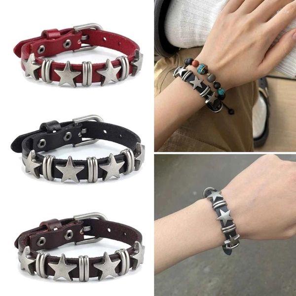 Bracelets de charme Goth Vintage Star Leather Leather for Man Men Men Gothic Retro Bracelet Rock Party Jewelry Acessório Decor