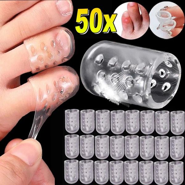 Mulheres meias 10-50pcs transparentes silicone toe tampa gel de dedão lettle protet proteger os pés de pé