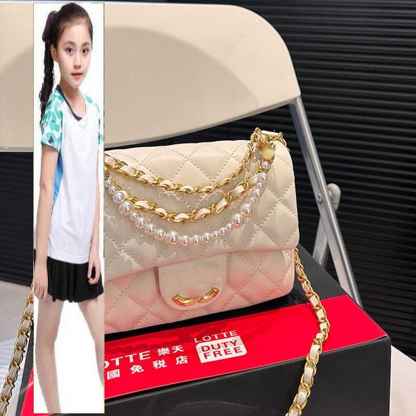 Bolsas infantis Marca de luxo Bag CC Bolsa feminina Pearls Chain Totes Classic Mini -Flap Square Cross Body Body Bolsa