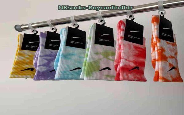 Autumn Winter Pure Cotton Men039s and Women039s Calza tinta tinta Sports High Tube Tide Candy Color Color Sock T5IZ9913520