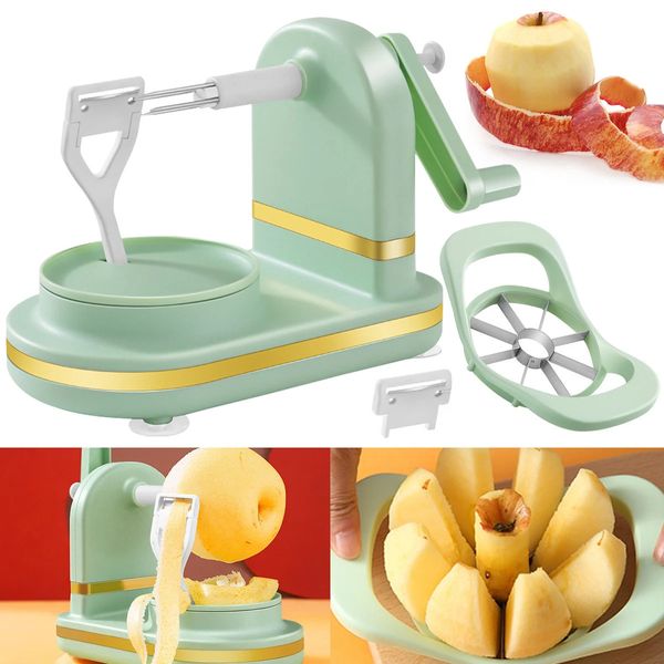 Fruit Peeler Slicer Rotary Mele Divisore a mano Copri a mano per cucina per la cucina Antiinjury Hand Pinging 240429