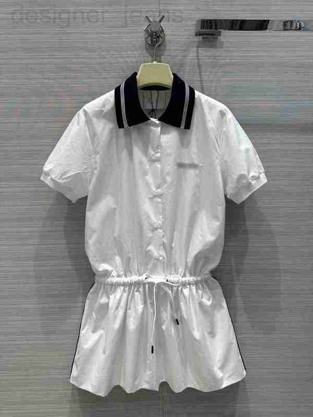 Streetstyle-Kleider Designer Designer-Kleid 2024 Neues Frühjahrs Sommer-Lampenhals Kurzschlärmdruck Fashion Milan Runway Marke Gleich 0418-2 DGAD