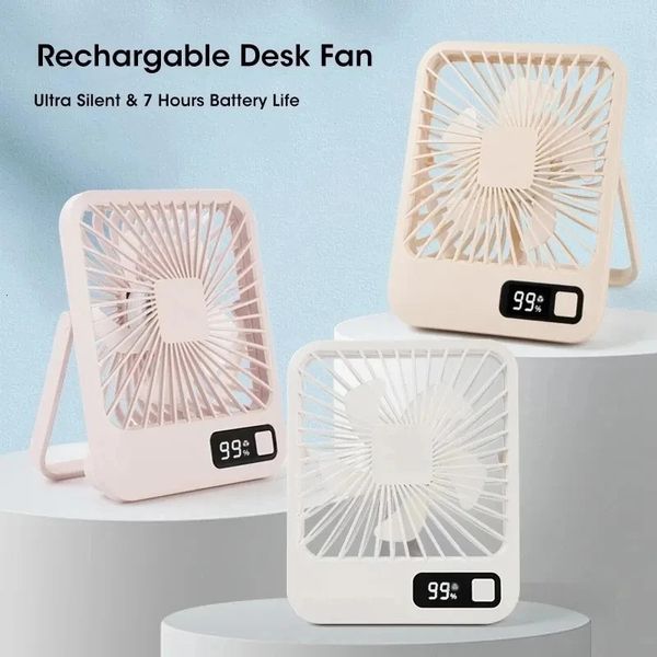 2000mAh Small Desktop Fan Super Silent USB carregando forte fluxo de ar resfriamento com 5speed Office 240424