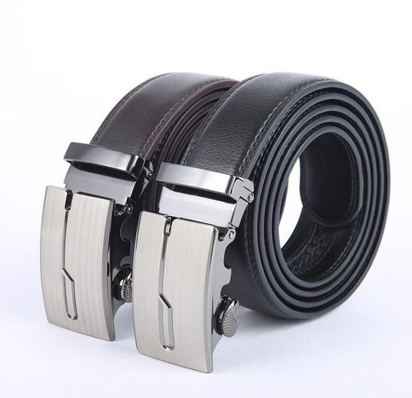 Cinturão de couro Homens de cinta marrom preto Cinturão de metal masculino Automático fivela de alta qualidade masculino homem 039s cinturões ceinture homme2117239