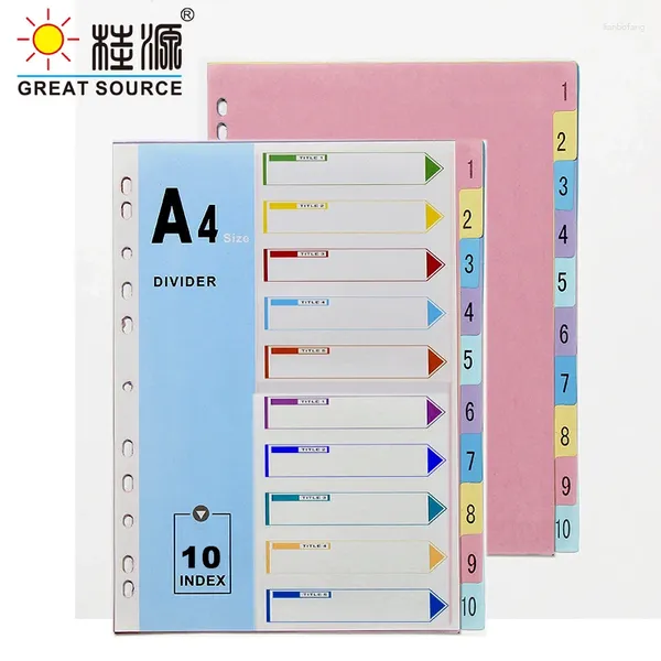 Planlayıcı Bölücü 11 Delikler 10 Bölücü Gevşek Yaprak Kağıt Dosya Klasörü için Renkli Dizin Kartı (12 Set)