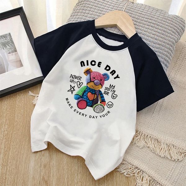 Summer Kids Clothes streetwear Giappone in stile cartone animato maglietta a maniche corte per tees ragazzi 100cotton bambini 240430