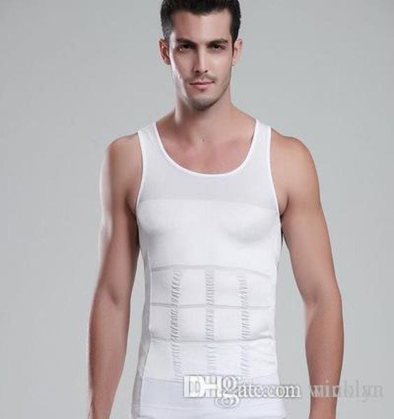 Männer039s Schlankung Tanktops Body Shaper Bauch Fett Unterwäsche Weste Hemd Korsett Kompression Bodybuilding Unterwäsche9802225