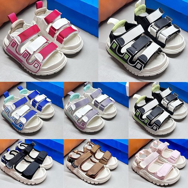 Designer Brand Kids Sandals Toddlers Baby Shoe Boys Girls Rosa Black Purple Green Sandal Children Taglia 26-35