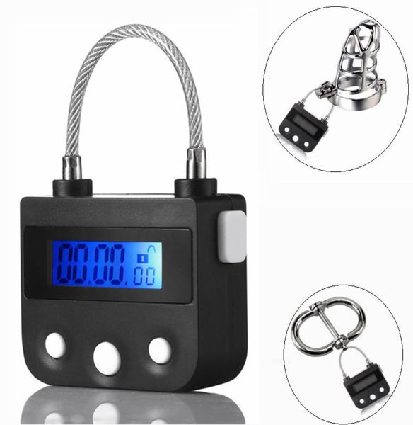 New Electronic Lock Hand Tornozelo Colar de pássaro capa de gaiola de gabinete de gaiola de pênis Locada de escravidão BDSM Slave Sex Toy Y1907137492647