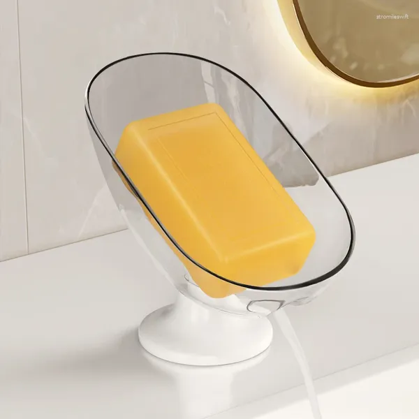 Sıvı Sabun Dispenser 1 PC Tahliye Tutucu Yaprak şekil kutusu vantuz tepsisi kurutma rafı Duş sünger konteyner mutfak banyo aksesuarları