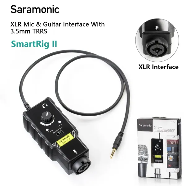 Accessori Saramonic Smartrig II Micguitar Interfaccia audio Audio Audio Adapter Mixer per iPhone iPad Android Devices