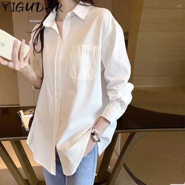 Camicette da donna Lady Lady Dold Down Collar abbottoni Shirt Casuals da donna Shirt Spring Autumn Vintage Blouse e Tops Womens Clothing