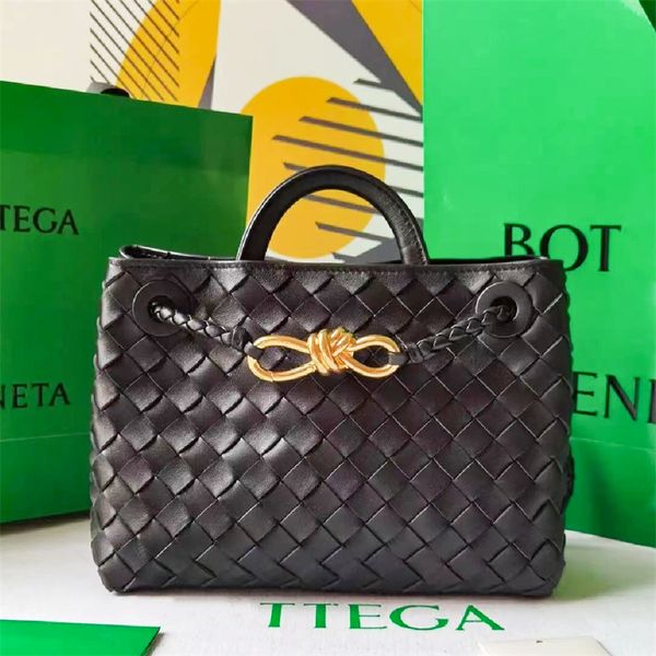 Женская дизайнерская сумка тота с магазинами роскошная кожаная тканая тканая сумка Andiamo Man Sudbag Duffle Plouds Plouds Sagn