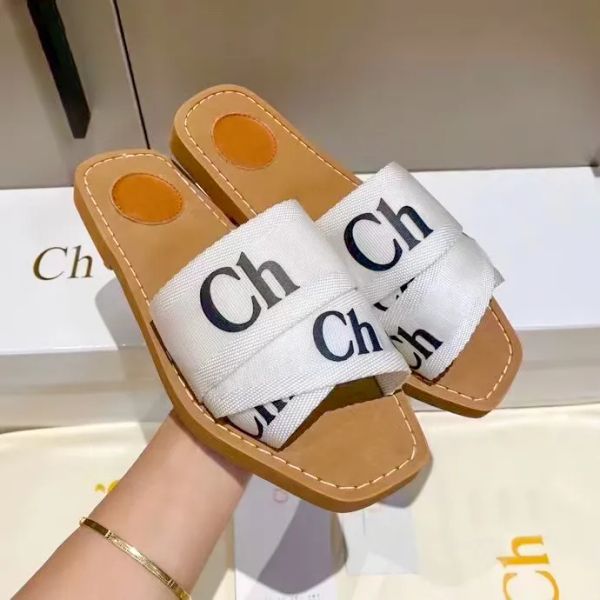 Woody Clog Mule Maultier flacher Absatz Designer Sandal Fashion Luxus Mann Sandale Slide Letter Sladers Tazz Slipper Womans Sliders Summer Beach Canvas Schuh Flip Flop Großhandel Großhandel