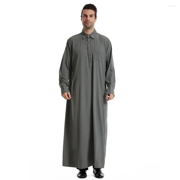 Abbigliamento etnico Arabia Dubai saudita uomini musulmani abiti a maniche lunghe jubba thobe islamica ramadan caftan pavone abito caftan in media