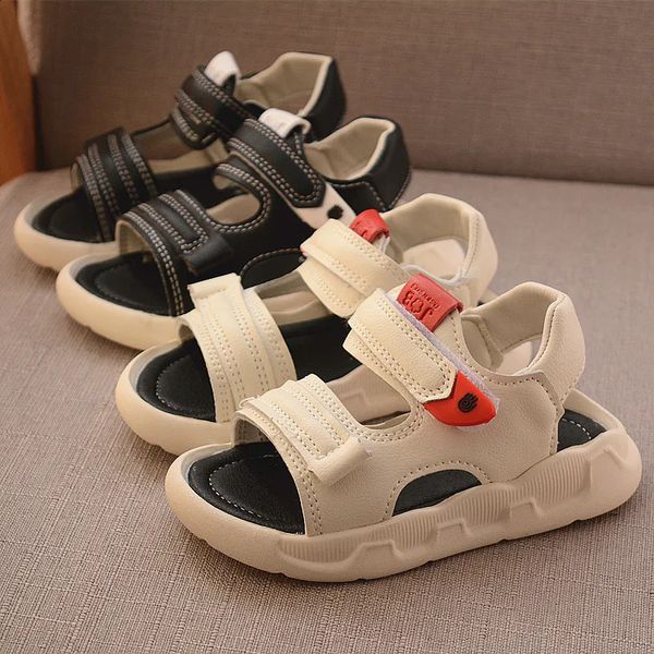 Baby Boy Sandalen rutschen für Kinderschuhe Sommer weiche Leder Leicht flache Teenager Jungen Sport Kinder Strand 240425