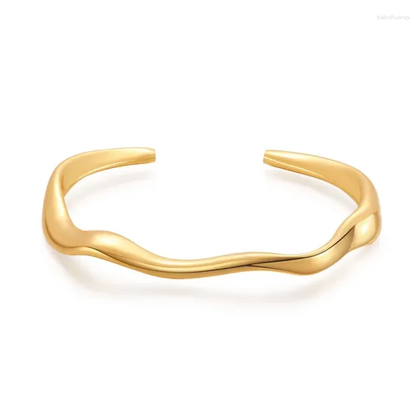 Bangle Style Minimalist Style Irregular Lines Twisted Moda Open Bracelet Bijoux Femme Jóias para mulheres