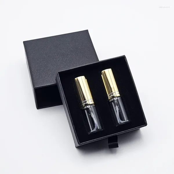 Speicherflaschen 24PCs/Los Parfümverpackung Geschenkbox Papierschubladenboxen für Parfums 5ml Skala leerer Flaschenproben Set