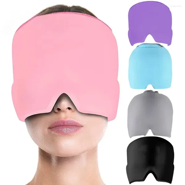 Boinas gel de terapia a frio enxaqueca tampa de alívio para aliviar a máscara de olho de chapéu de embalagem da cabeça da cabeça