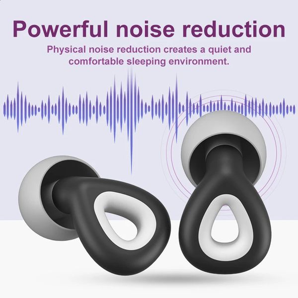 Tampões para os ouvidos à prova de som do sono cancelamento de plugue de orelha de silicone protetores de ruído de proteção de ruído plugues de bloqueio de som acessórios da piscina 240416