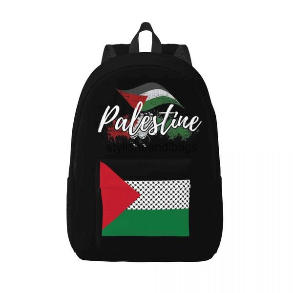 Backpack Style Palestinian Flag Mens e feminino Fashion High School Daypack Laptop Bolsa de ombro Durável H240504