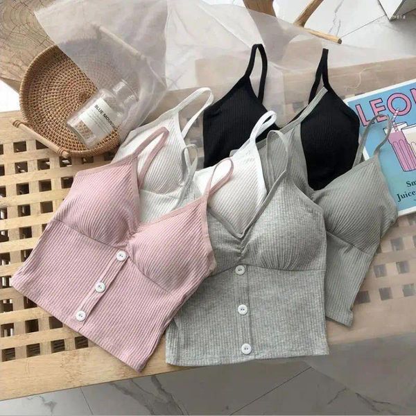 Camisoles Tanks süße ärmellose geschnittene Tanktoper Damen Ernte Sommer Korean Koreett Camisole Strick sexy schlank