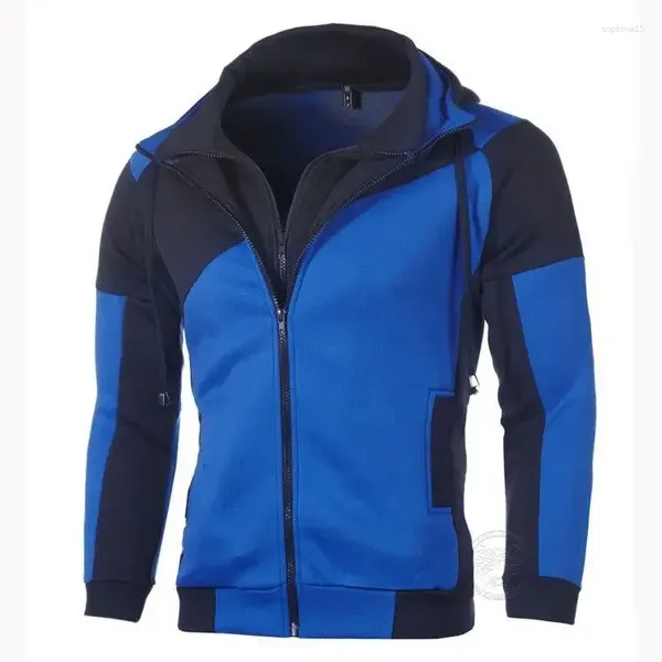 Herren Hoodies Herbst und Winter Casual Jacket Doppel Reißverschluss Hemd warmes Spleißen mit Kapuze-Sweatshirt Sport Fleece Top S-3xl