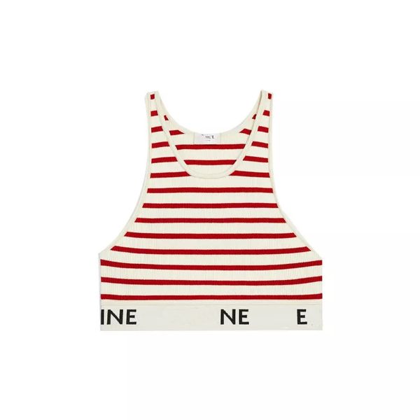 Top 10A Women Tanks Munks Munks Black Red Stripe Lettera Sexy Crop Top Slim Tops Sleeveless Workout Schello Designer Serbatoio 6 Colori