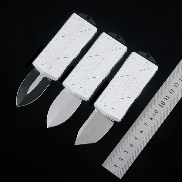 DQF Versiyon MT Gümüş Beyaz Mini Eot Taktik Bıçaklar Taş Yıkanmış D2 Çelik CNC T6-6061 Havacılık Alüminyum Alaşım Saplama Açık Kamp EDC Alet Cep LNIFE 219F
