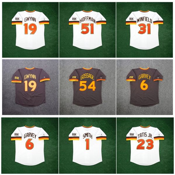 Tony Gwynn 1984 Jerseys de beisebol Diego Diego Padres San Steve Garvey Cooperstown Trevor Hoffman Dave Winfield Goose Gossage Ozzie Smith Fernando Tatis Jr 277C