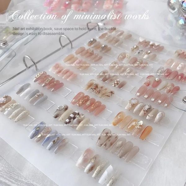 2024 Neues Nail Art Piece Storage Book große Kapazitätsausstellung Foto Album Card Clip Display Display DIY Einfache Album Speichbuch Nagel Artdiy Nail Art Display Display Display