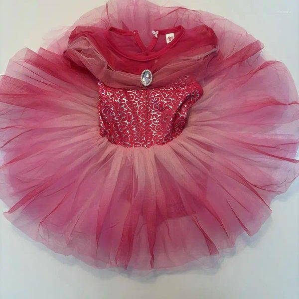 Gallo da ballo in stile principessa in stile da palcoscenico per le ragazze in stile tutu abbigliamento per esibizione di performance