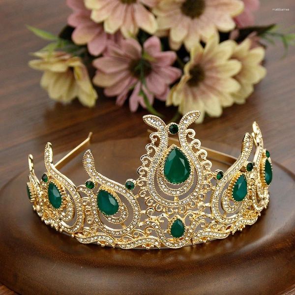 Haarklammern Neovisson Hochwertige Marokko Kronen Goldfarbe Tulpen Arabisch Crsytal Headwear Tiaras türkischer Brauthochzeit Schmuck