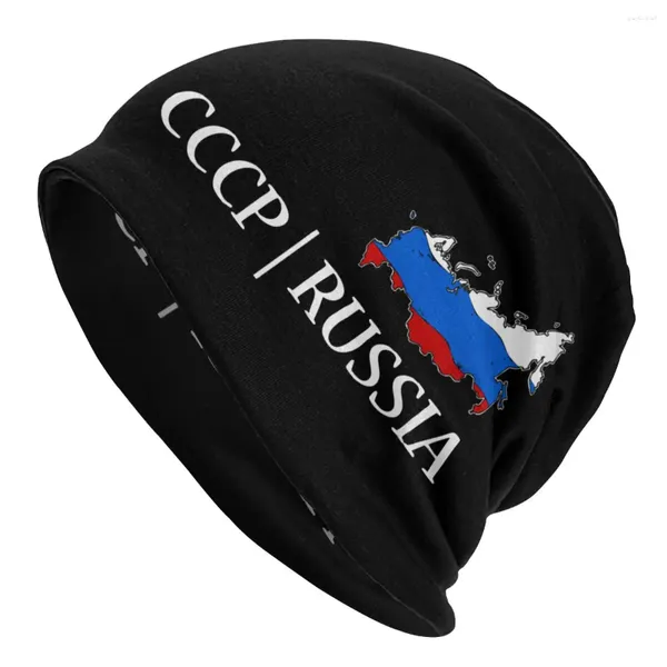 Berets CCCP Russland Flagge Schädel Mützen Hüte lässig Outdoor Männer Frauen Cap Spring Dual-Use Bonnet Strick Hut