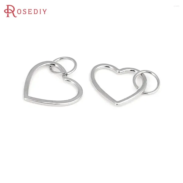 Подвесные ожерелья 4pcs platinum color Brass Heart Charms Подвески Высококачественные украшения для самостоятельных украшений аксессуары для поставки поставки